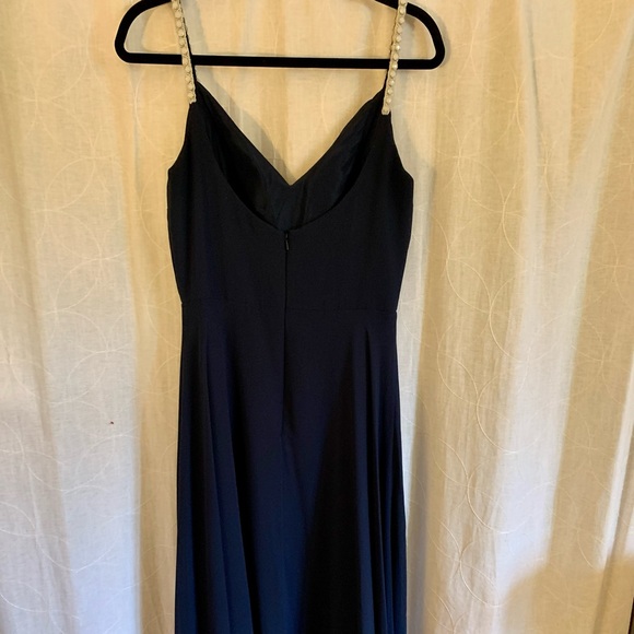 Hayley Paige navy gown with beaded straps - Picture 5 of 6